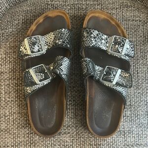 Birkenstock Arizona snake skin sandals size 38